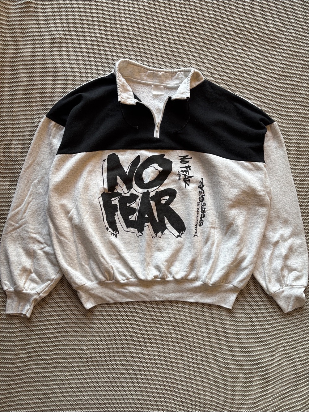 Vintage No Fear Gear Quarter Zip Sweater